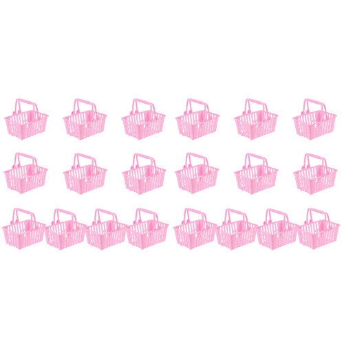 20 Pcs Simulation Plastic Shopping Baskets Mini Candy Basket Toys 1