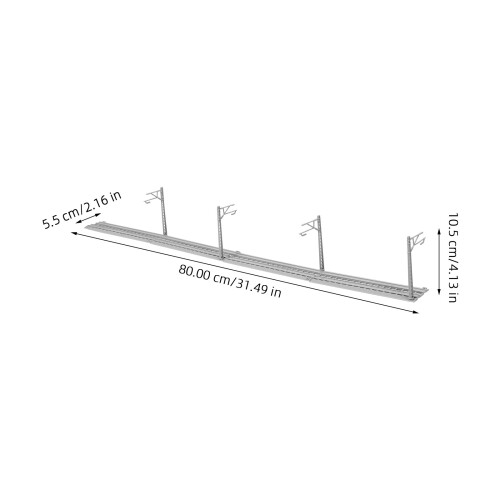 Toy Train Tracks Grey 1pcs 31.5x4.1x2.2in Plastic 2