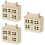 3 Unidades Miniatura Villa De Madera Decorativa 9