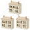 3 Unidades Miniatura Villa De Madera Decorativa 4