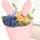 4Sets Pink Bunny Shaped Flower Wrappers Durable Polyester Floral Bags 11