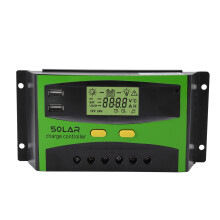 Rialaitheoir Gréine Taispeántais LCD 12V 24V, Rialtóir Port Dúbailte USB le Teicneolaíocht Muirir PWM, Rialaitheoir Muirir Gréine Cliste don