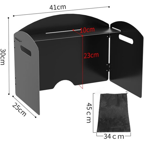 foldable camping windbreak, outdoor cooking shield, storage bag (threefold) 2