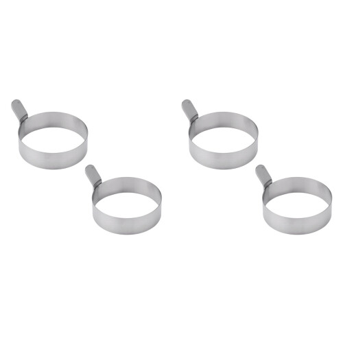 4 Pcs Stainless Steel Egg Rings For Fried Eggs Large Silver 1
