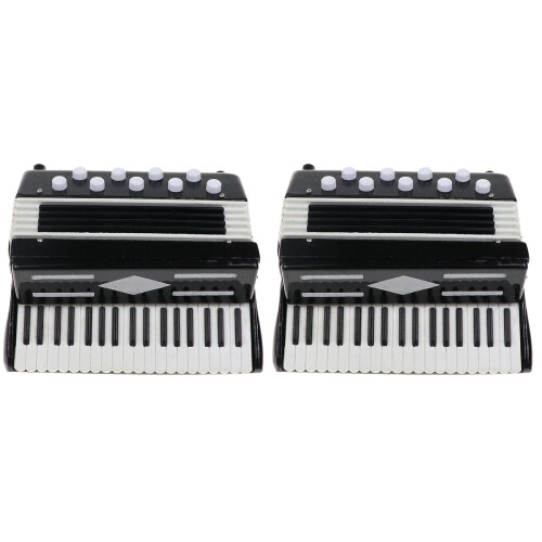 2 Pcs Mini Simulation Accordion Model Educational Toy Gift (Black) 1