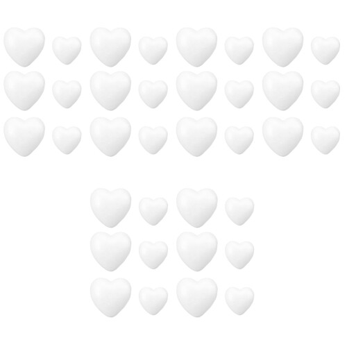 72Pcs Solid White Heart Shapes for Crafting Wedding Valentine Party 2