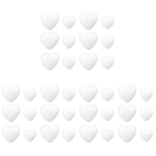 72Pcs Solid White Heart Shapes for Crafting Wedding Valentine Party 1