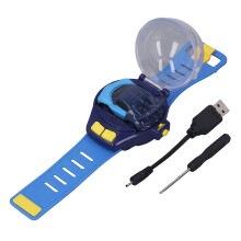 Macchinina telecomandata con luci LED e design a orologio, mini auto da corsa RC a 2,4 GHz con controllo da polso per bambini e funzione