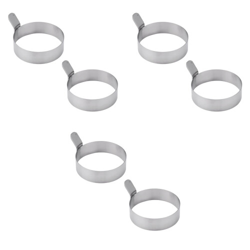 6 Pcs Stainless Steel Egg Rings For Fried Eggs Large Silver 2