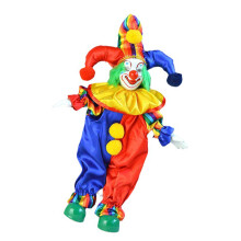 38cm Clownpoppen met porseleinen hoofd en ledematen Kleurrijk