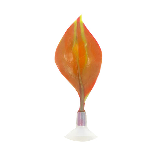 Fish Tank Aquarium Artificial Leaf Plant Decor 3 Pcs Orange 1