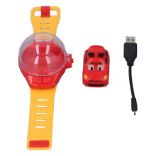 Mini orologio con auto telecomandata e luci a LED, copertura antipolvere, auto RC controllata a mano per bambini, orologio giocattolo con telecomando