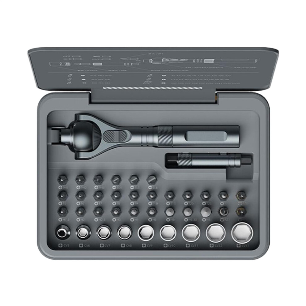 Ratche Set Multibit Magnetic Drive Set Multifunctional Complete Set With 40 Precision Bits For Automotive And Vehicle Repairs Ref: 5735 9001264204778