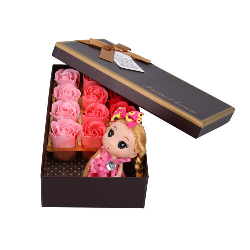 12 Jabones De Aromáticos En Forma De Rosa Con Caja Y