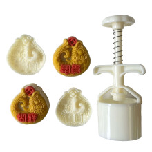 Handdruk Maan Cakevormen Vispatroon Cookie Stempel Moon Cake