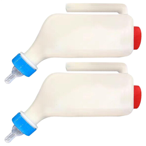 feeding bottles for goats  two bottles  with scale and handle  800 ml