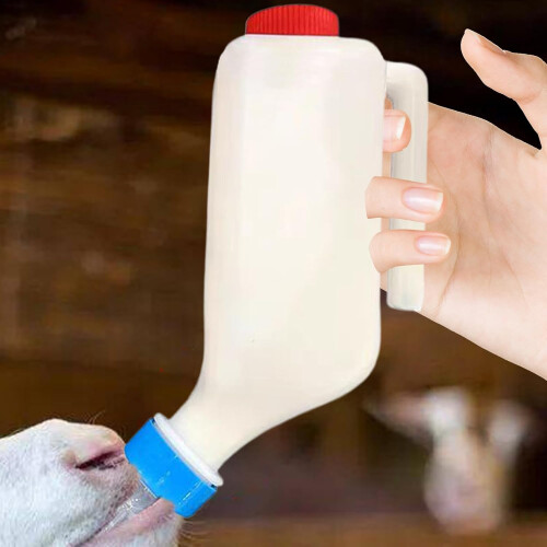 feeding bottles for goats  two bottles  with scale and handle  800 ml 1