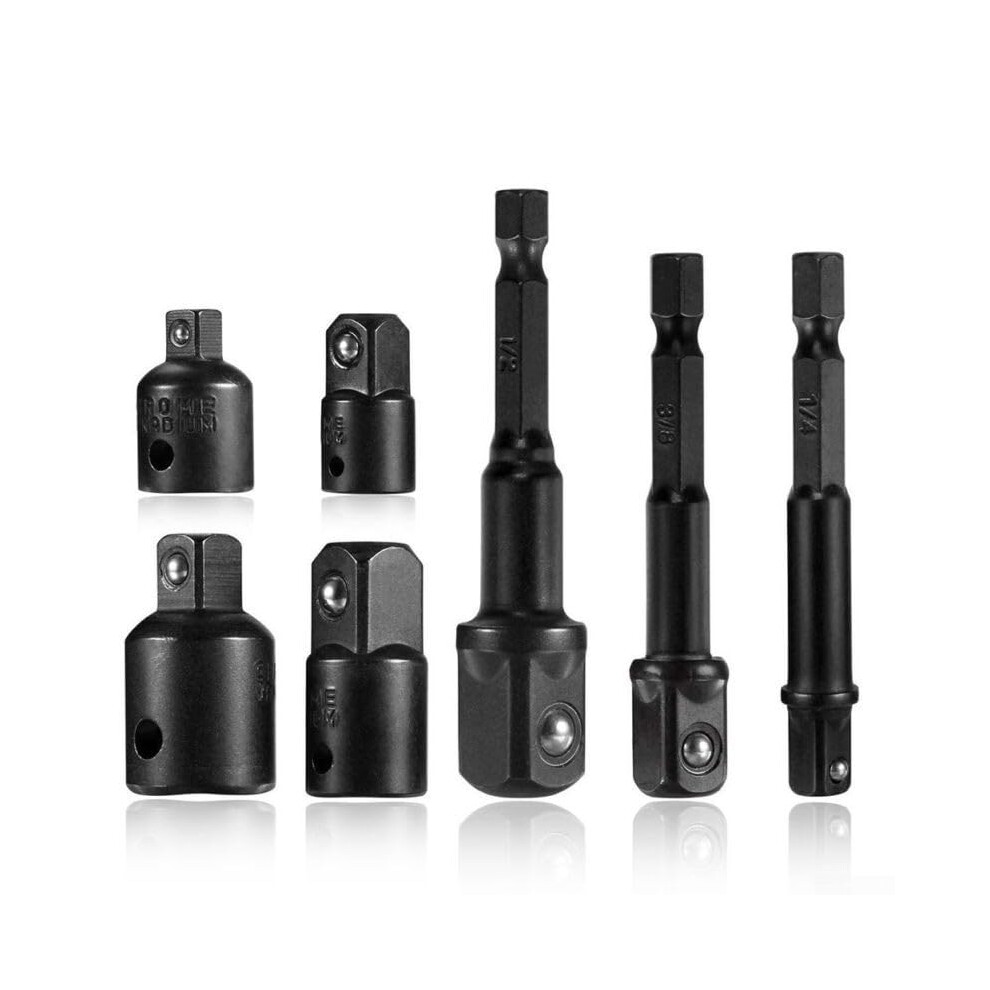 Essential 7Piece Adapter And Reducer Set For Pneumatic Ratchet Wrench Applications. 9119770076496