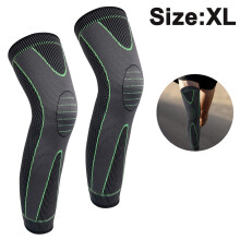 Ginocchiere a gamba intera con tessuto a maglia 3D traspirante e manicotti compressivi in silicone antiscivolo per ginocchio, per uomo e donna (1
