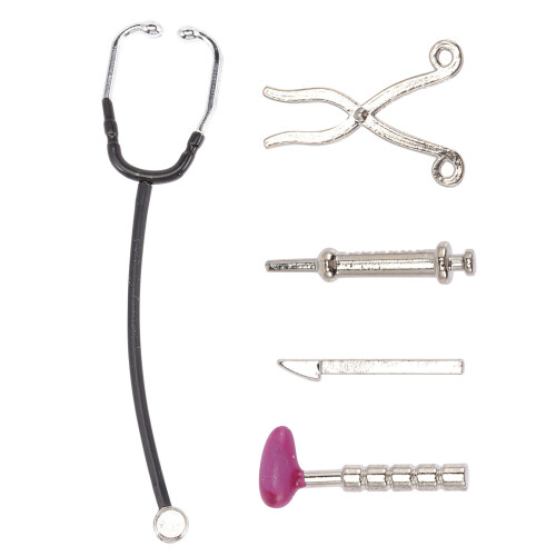 2 Sets Mini Doctor Tools With Stethoscope And Syringe For Doll House 2