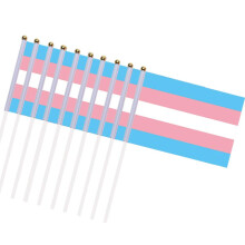 Mini regenboogvlaggetjes set, kleurecht en duurzaam polyester, met stokje, lichtgewicht ontwerp, levendige kleuren, perfect als relatiegeschenk.