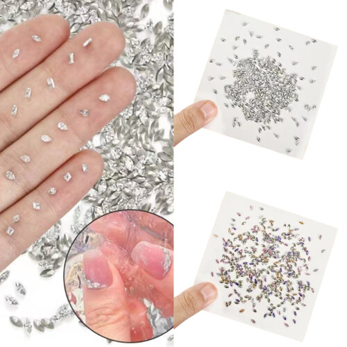 50/500 Pieces Crystal Nail Art-Crystal mixed clear 2