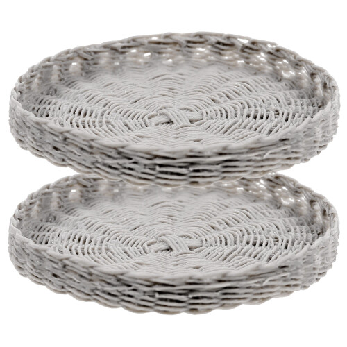 8 Pcs Miniature Woven Tray Mini House Bread Fruit Basket