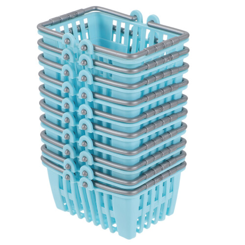 10Pcs Compact Handheld Mini Shopping Basket For Kids Plastic