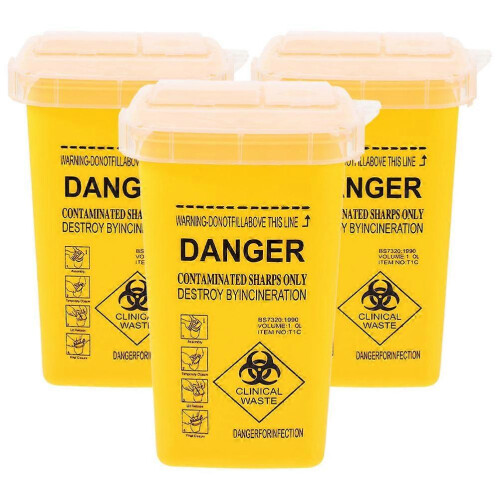Sharp Containers For Waste Handling Travel Use 6.13.73.7in 3Pcs