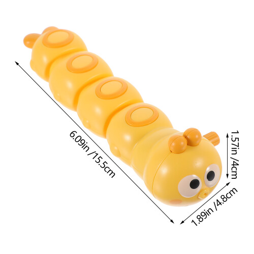 Twisting Toy Caterpillar Yellow Plastic 1pack Wind Up Moving 1