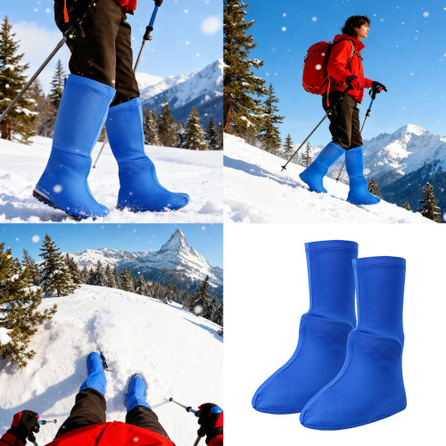 Flexible Shoe Covers Overshoes Boot Protectors For-Orange 2