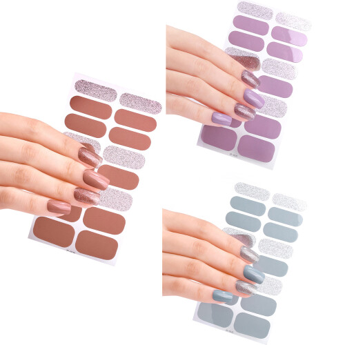 16Pcs  Nail Strips Long Lasting Nail Stickers-ZE0532 1