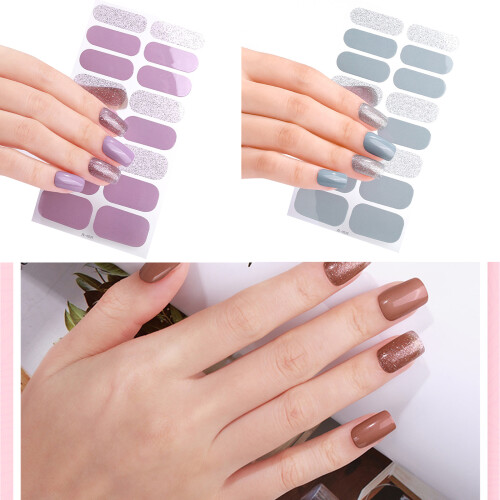 16Pcs  Nail Strips Long Lasting Nail Stickers-ZE0532 2