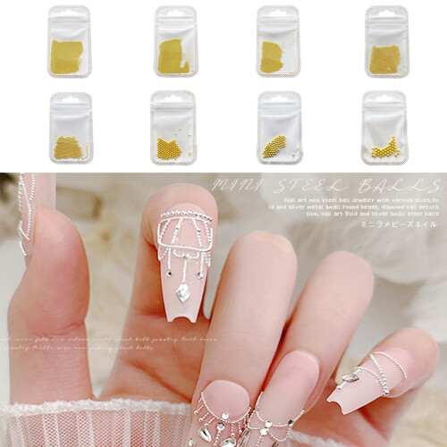 Nails Caviar Beads Metal Nail Beads Micro-2.0MM silver 2