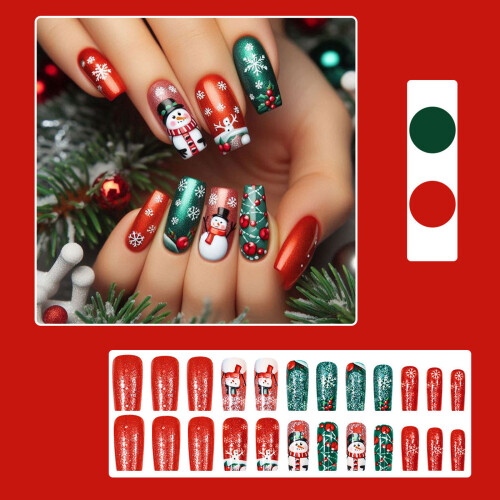 Reusable Festive False Nail Kit Including Adhesive Tabs-BKS3613 1