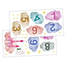 Cartoon floor stickers 1 set number tile stickers removable play stickers for boys and girls PVC no damage to the floor Ref: 8187