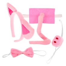 Set Fascia Orecchie Maiale Naso Cravattino Per Cosplay