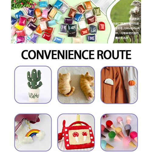 DIY kit with complete tools for needle felting. Complete set of tools. DIY materials include various tools that are easy to handle. 1