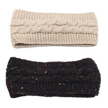 Material acrílico suave, turbante de moda para deportes de invierno al aire libre, forrado con lana elástica y suave para mujer (colores clásicos