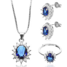 4Set Collana Con Pendente Cristallo E Per