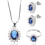 4Set Collana Con Pendente Cristallo E Per 1