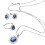 4Set Collana Con Pendente Cristallo E Per 2