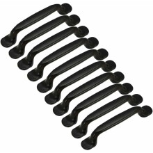 Drawer Pull Handle Set for Kitchen Cabinets, Cabinet Door Handles with Mounting Screws D Shape Aluminum Alloy Pulls, Matte Black Finish Corrosion Resi