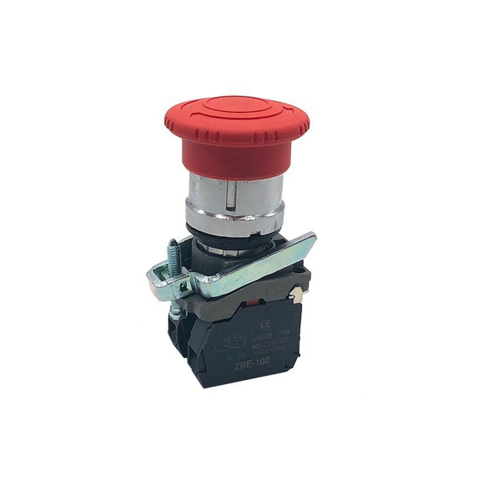 1Pc Emergency Stop Mushroom Push Button Switch Fits Xb4bs542 Spring 1N/C Ref: 2389 9001264211660