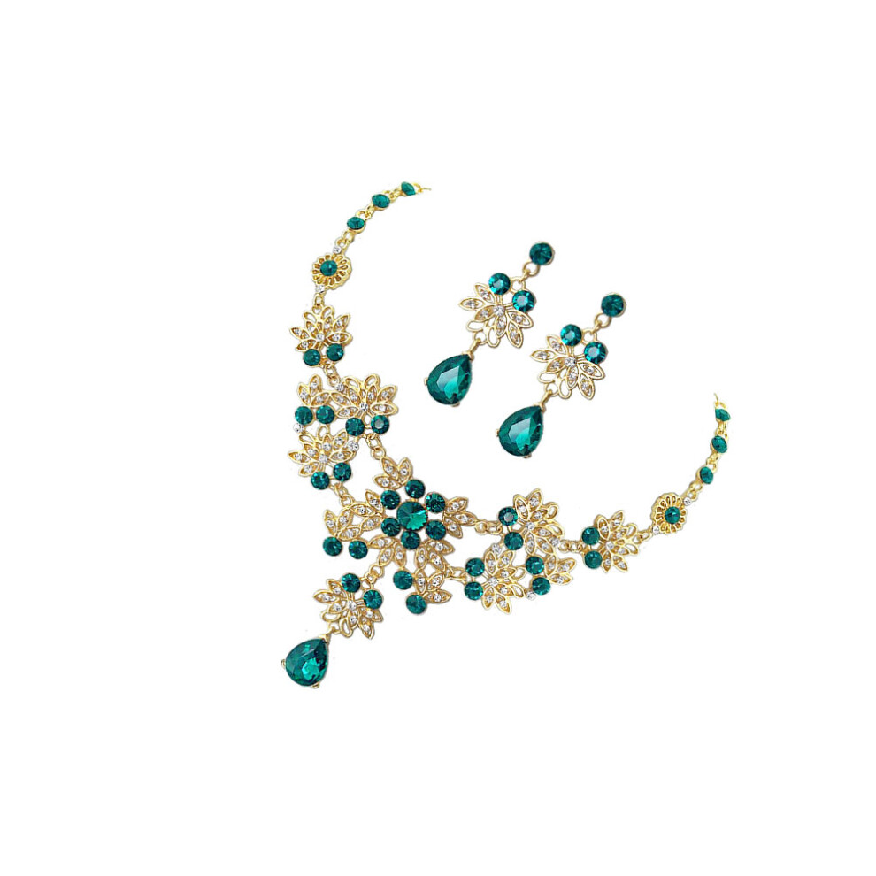 Naszyjnik I Kolczyki Panny MłOdej Z Zielonych Kamieni-image