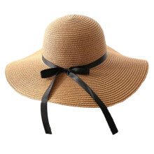 Strohoed voor dames, zonnehoed met brede rand, UPF UV-bescherming, opvouwbaar en compact, strandhoed met anti-zweetband, zonbescherming voor gezicht,