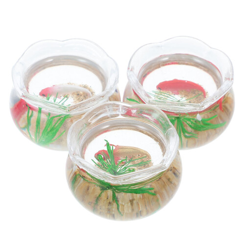 6 Unidades Mini Com Koi Plástico Transparente 1
