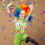 1 Set Clownkostüm Mit Perücke, Nase, Fliege Und 9