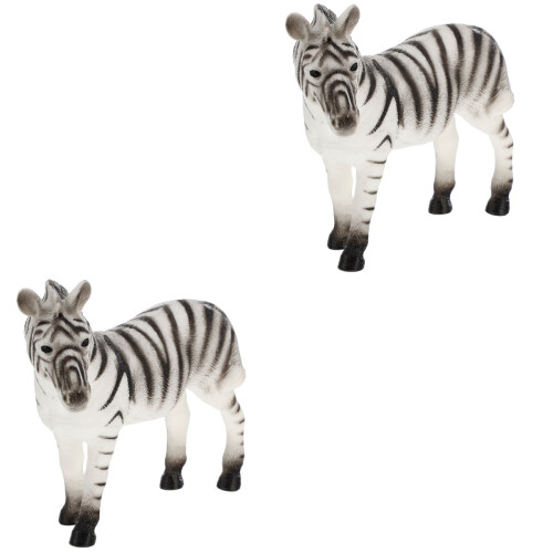 2 Unidades Animal Zebra Brinquedo Simulado 2