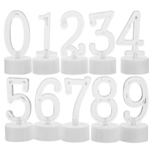 10 Unidades Vela Aniversário Digital Led Sem Chama 0-9 Para